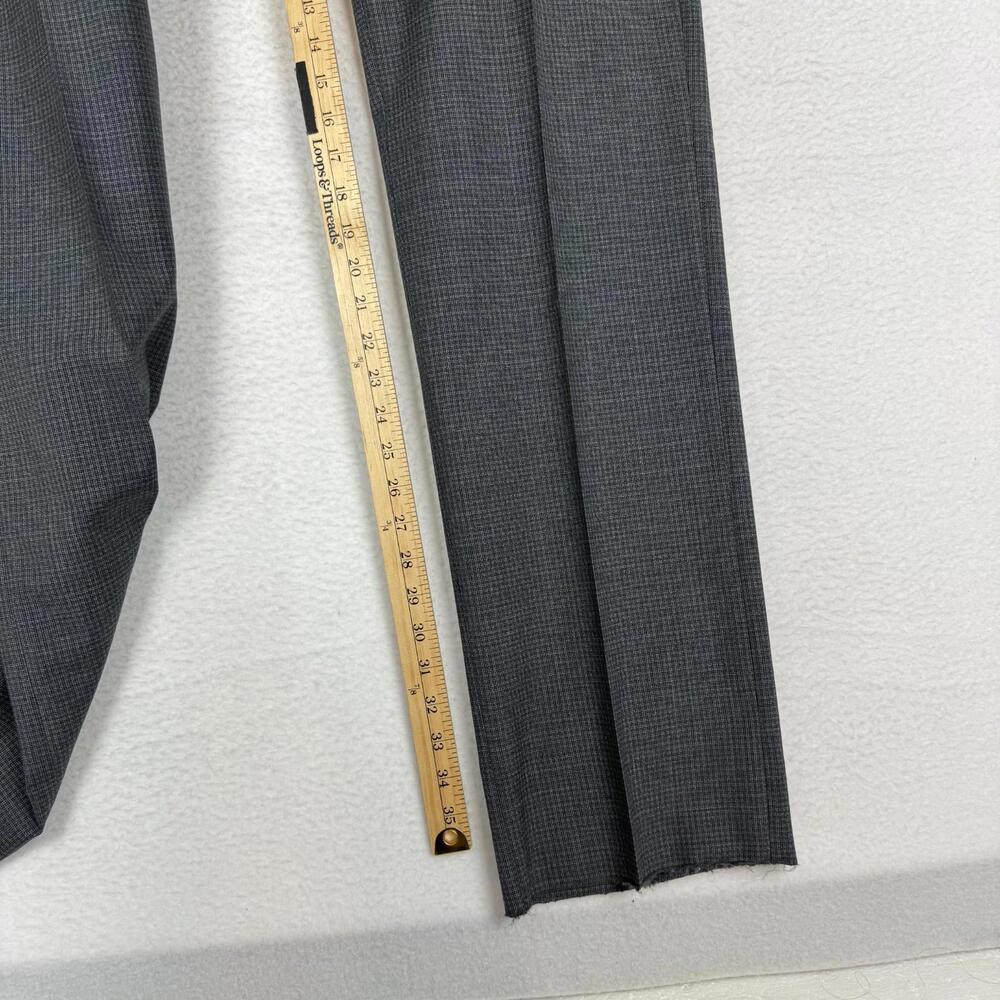 NEW Santorelli Size 38 Romeo Gray Wool Luxury Dress Pants Unfinished Hem Italy - Picture 9 of 10